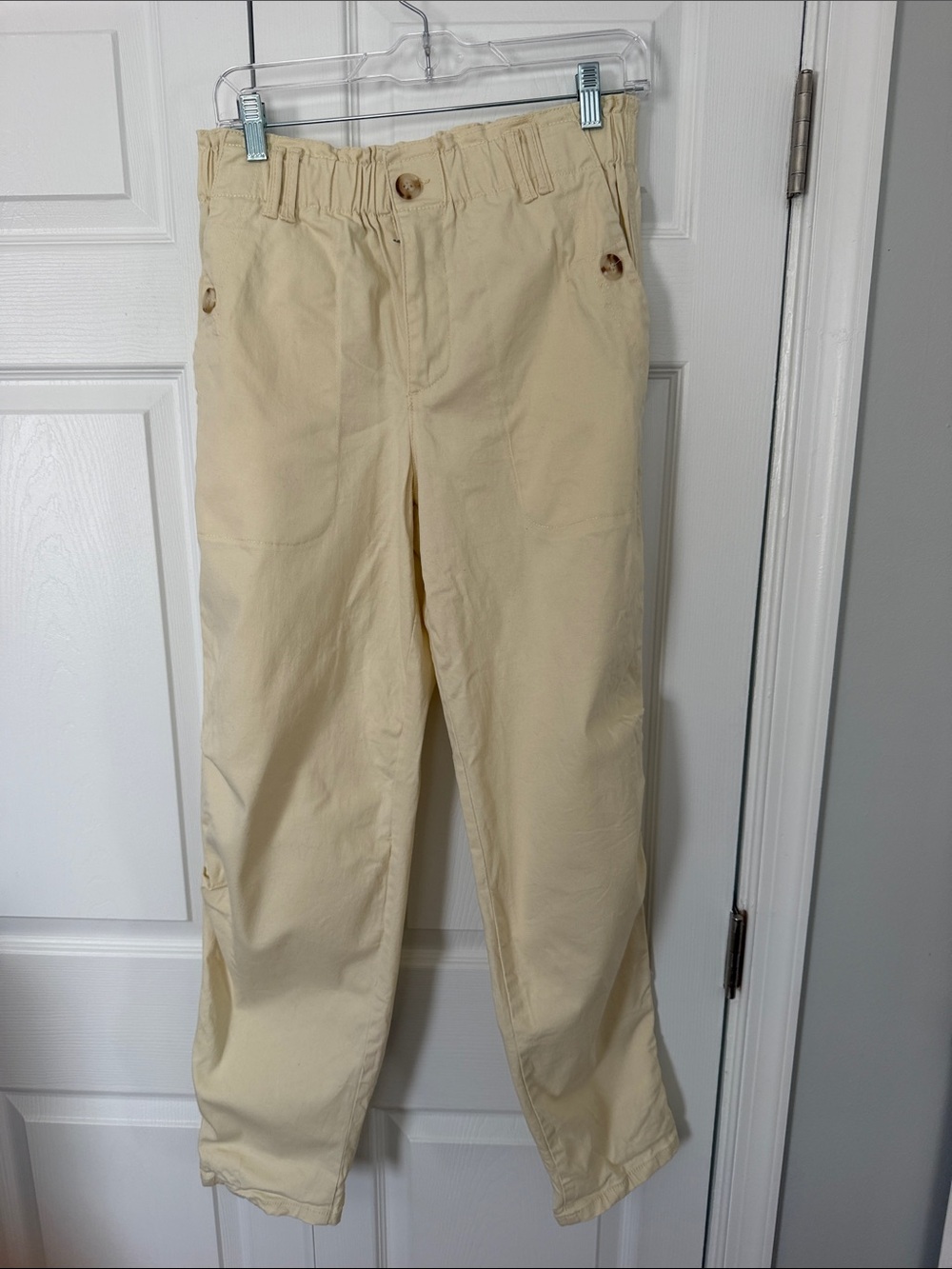Democracy Cream Elastic Waist Casual Pants